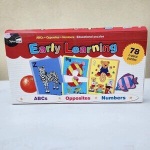 Early Learning (78) 2-Piece Puzzles ABCs Opposites Numbers Educational Toys Card
